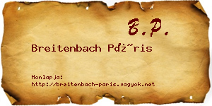 Breitenbach Páris névjegykártya